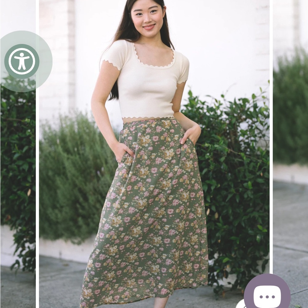 Morning Lavender HELEN FLORAL MAXI SKIRT- NEW